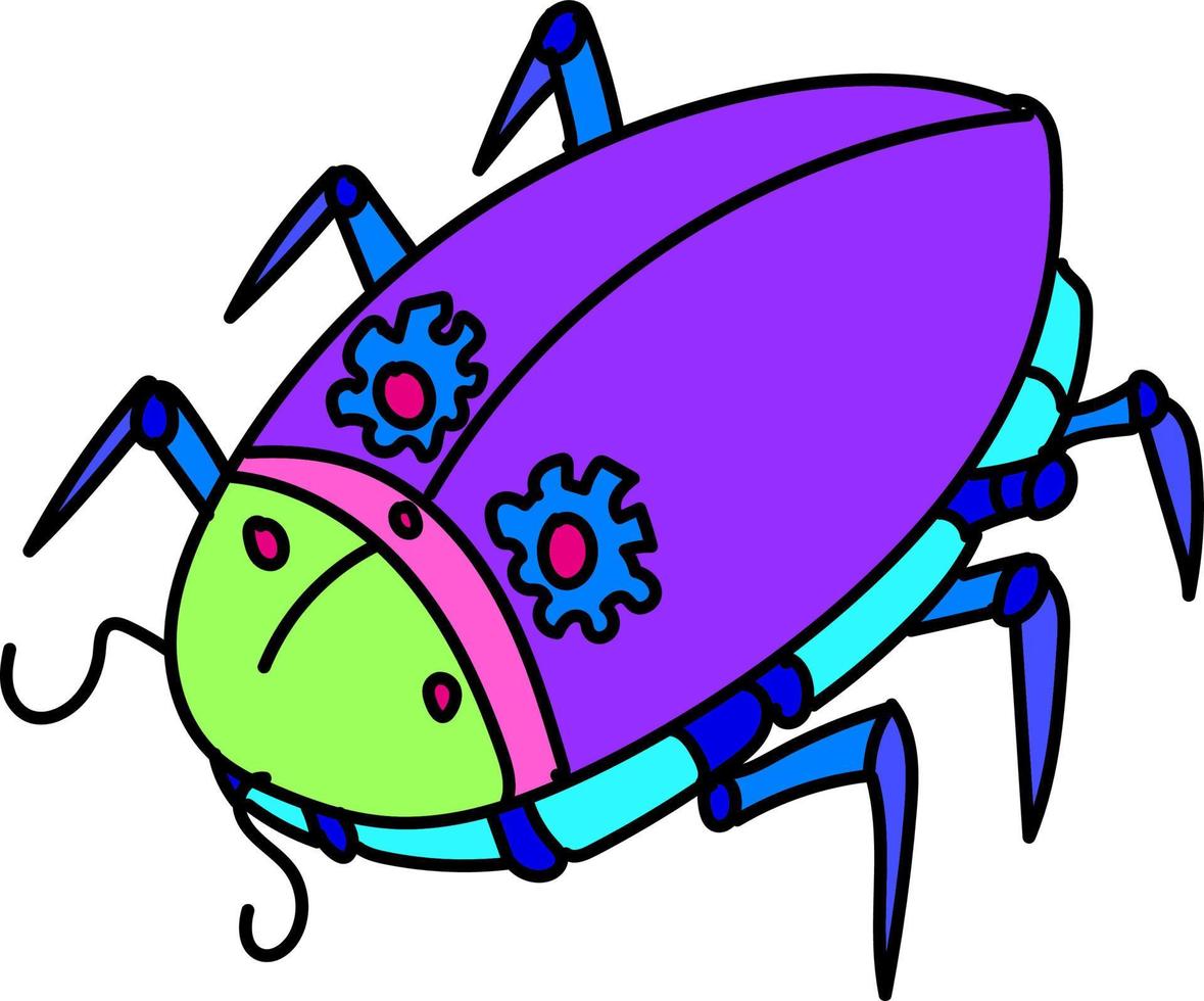 mascota robot cucaracha vector