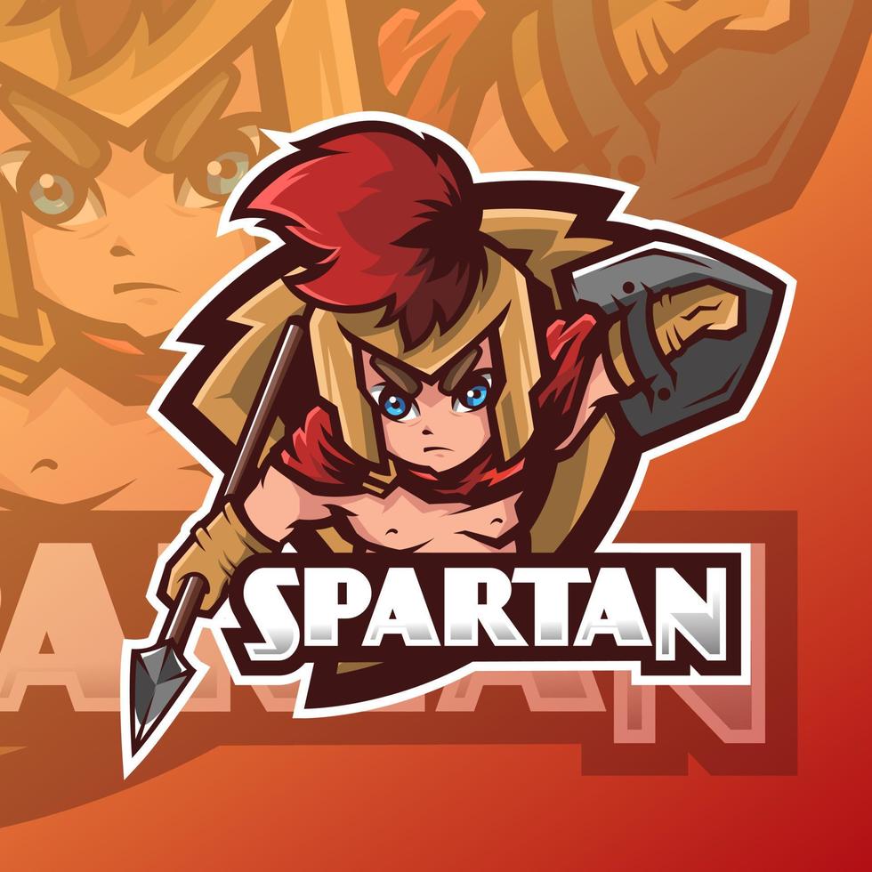 Little Spartan Mascot Logo vector