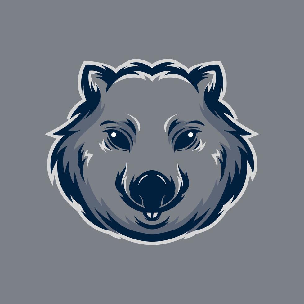 Cute Wombat Head Illustration vector