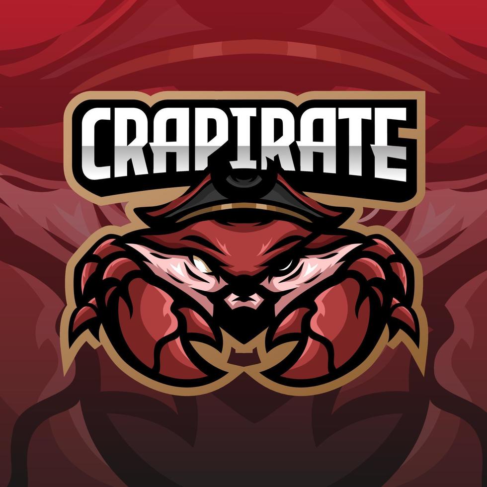 logotipo de la mascota pirata cangrejo vector