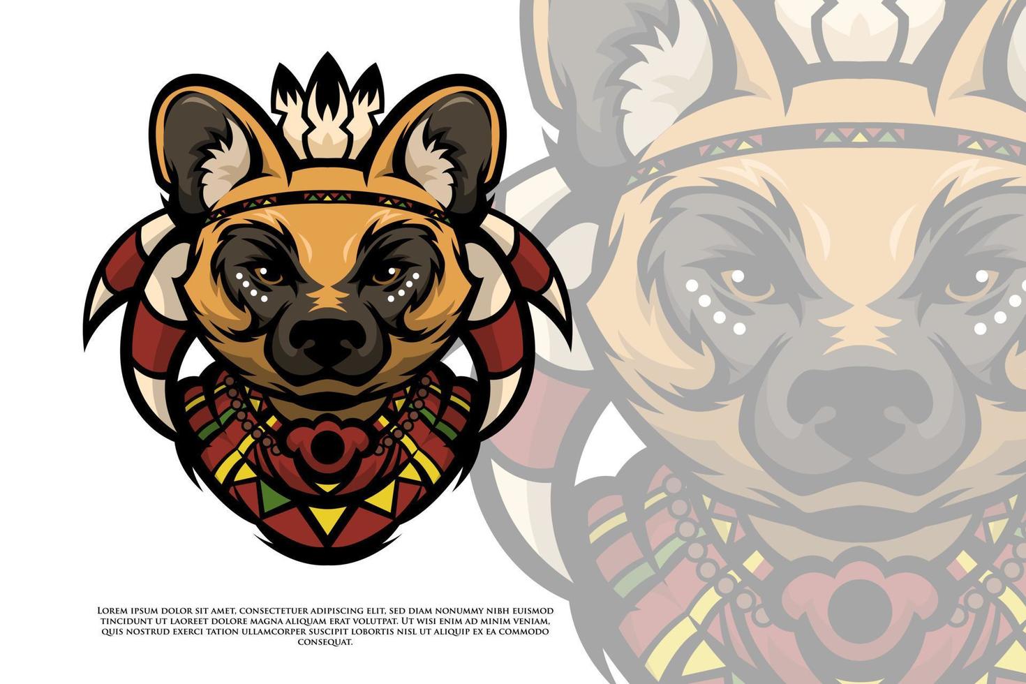 chamán de perros salvajes africanos vector