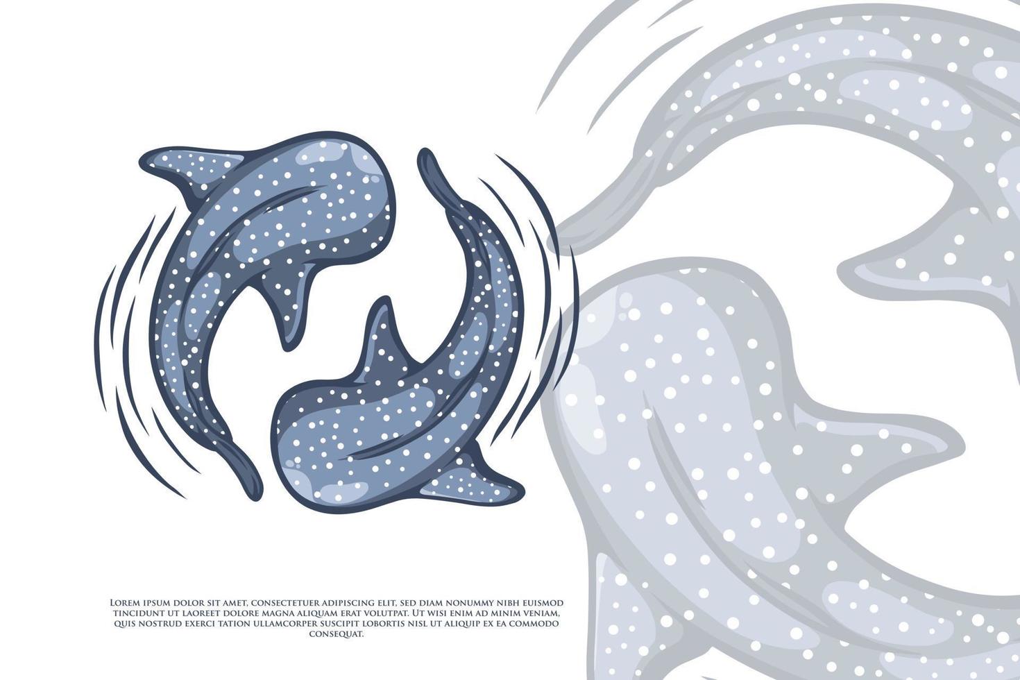 Twin Shark Whale Illustration vector