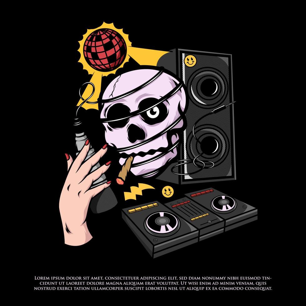 Skull and Party Illustration vector