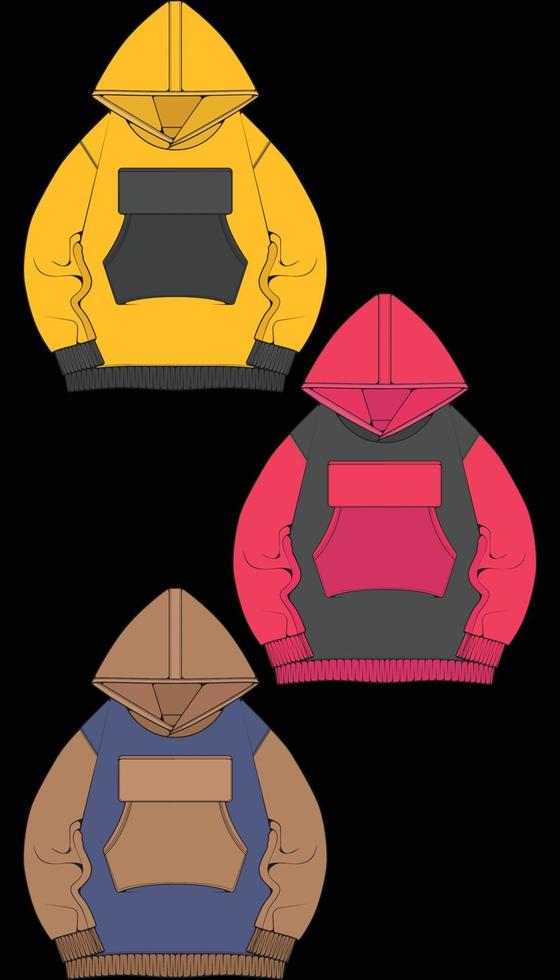hoodie oversize isolated on the black background. vector