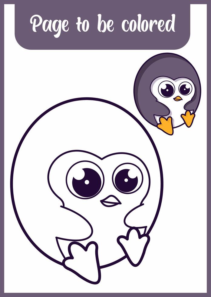 coloring book for kid cute penguin vector