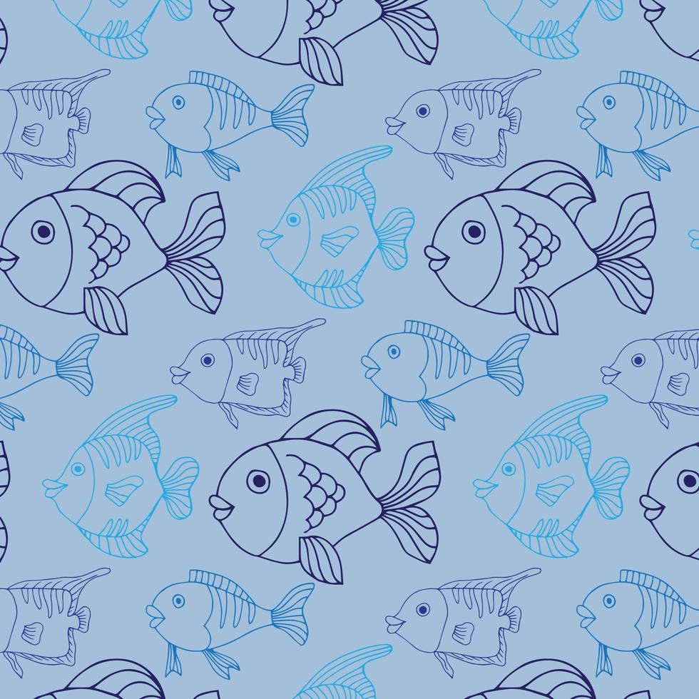 Cute fish. Kids lbackground. Seamless pattern. Can be used in textile industry, paper, background, scrapbooking. vector