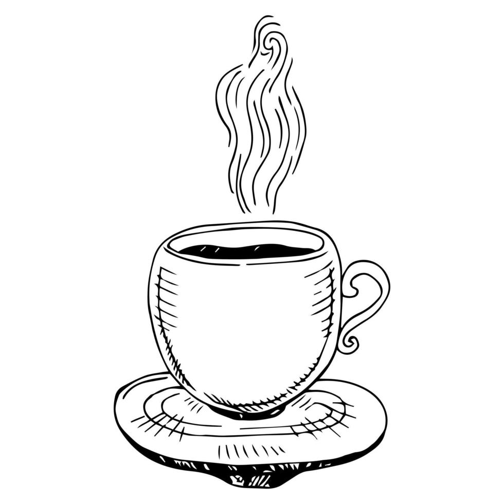 vector sketch illustration - coffee cup