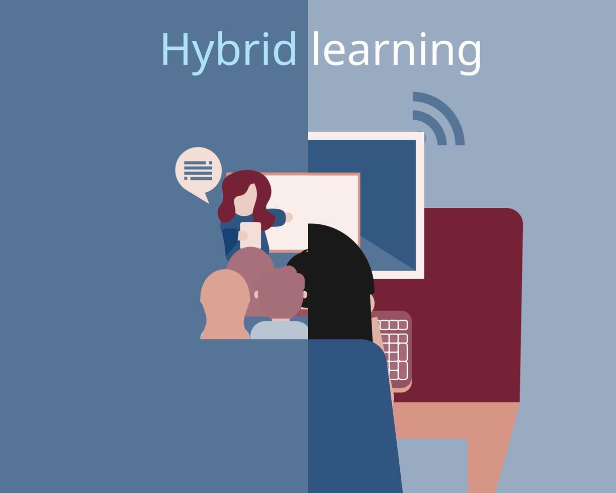 Hybrid Learning model for learning both from home and face to face vector