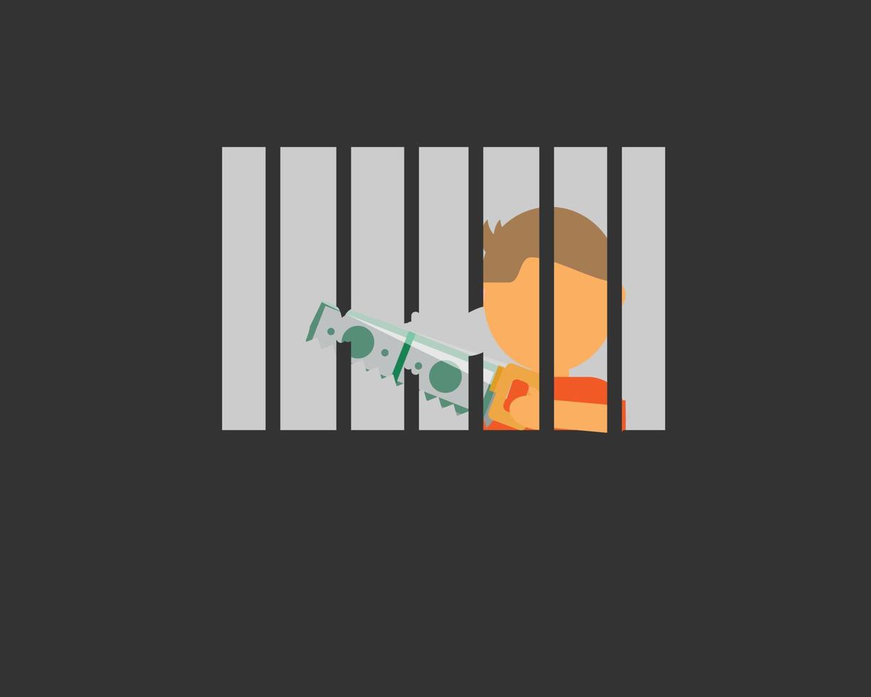 prison break with cash bribes vector