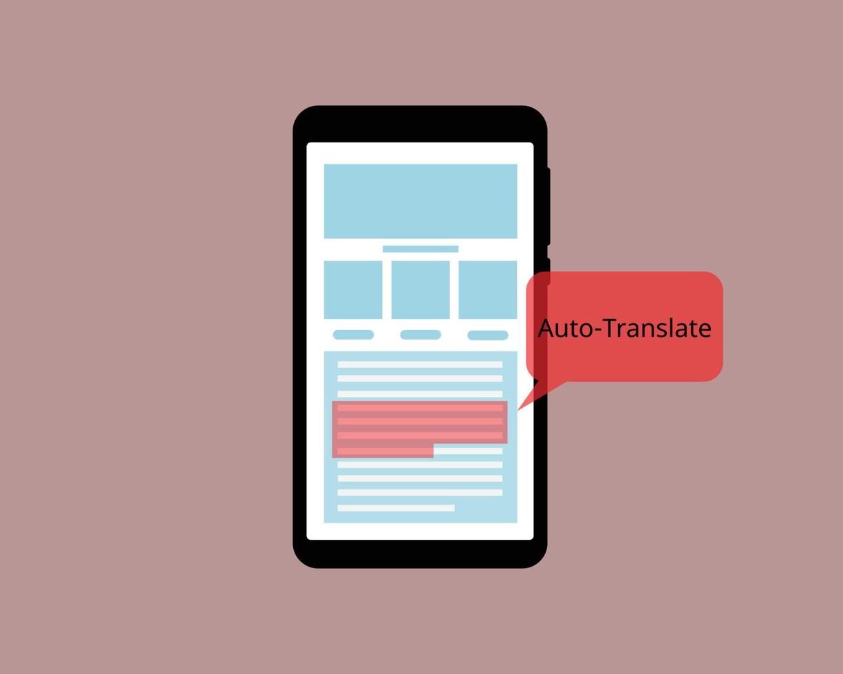 auto-translate languages on webpage vector