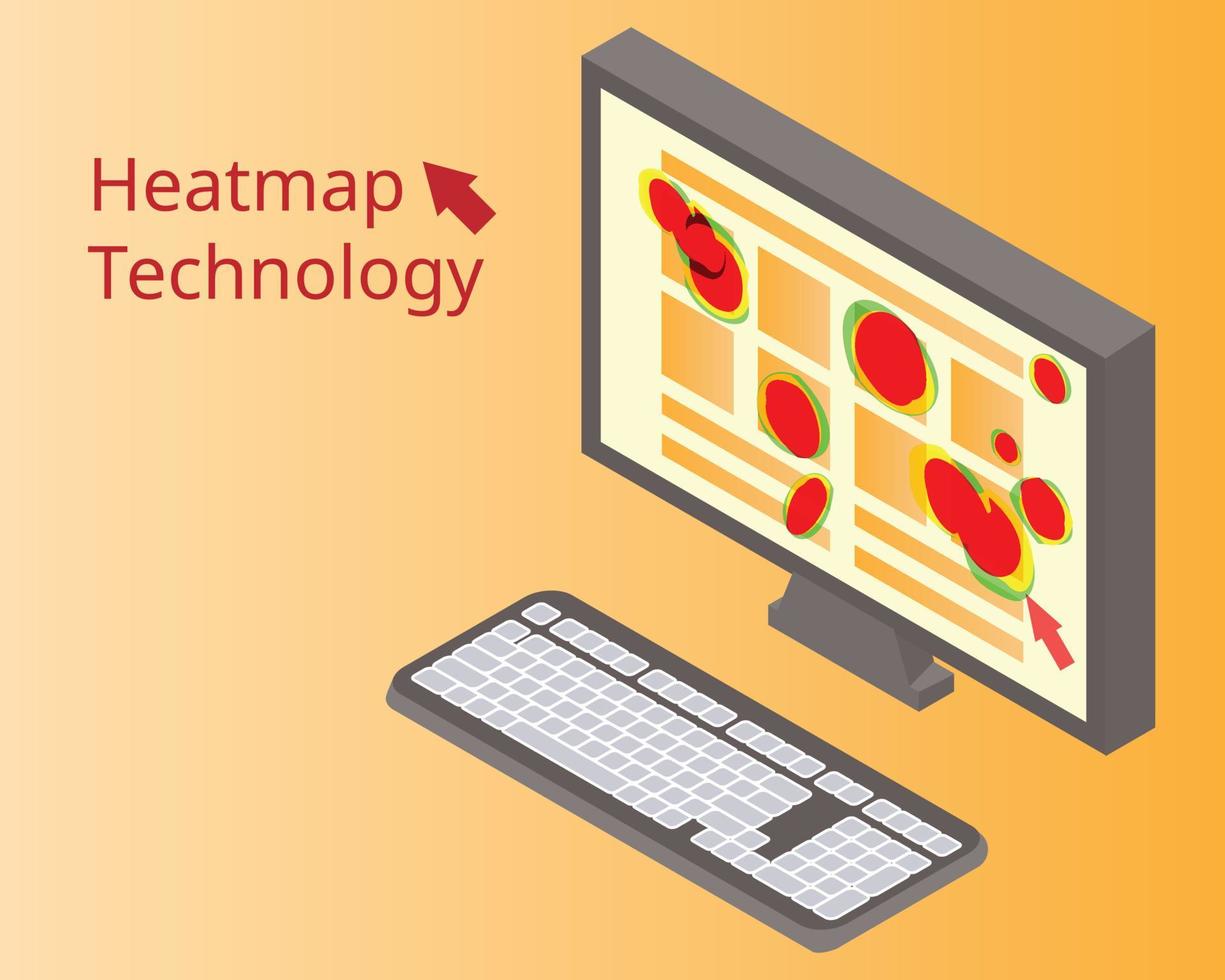 heatmap webpage shows user behavior from laptop to analyze customer behavior vector