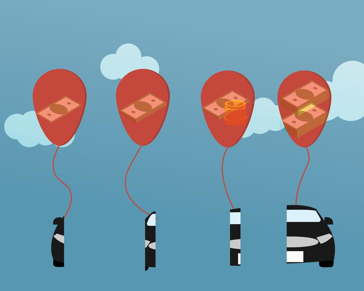 A balloon payment for car loan to pay large amount at the final payment vector