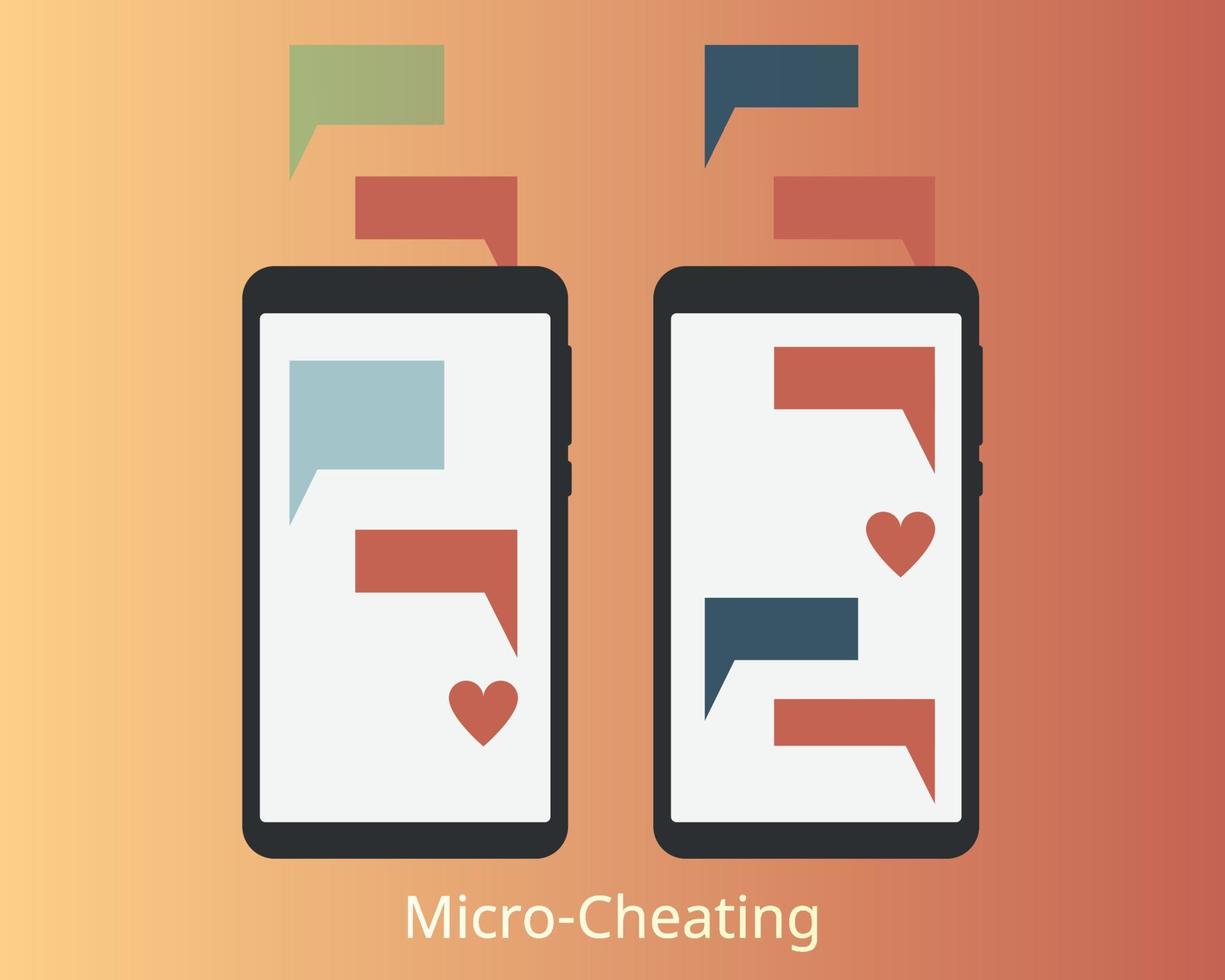 micro-cheating with others can lead to having affairs vector