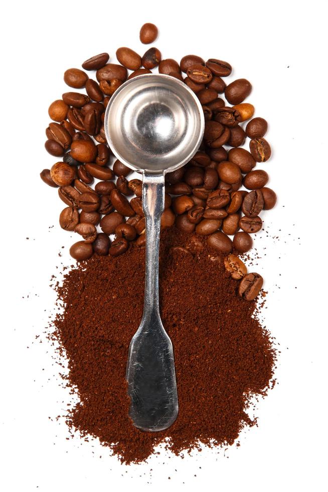 Ground coffee and beans photo