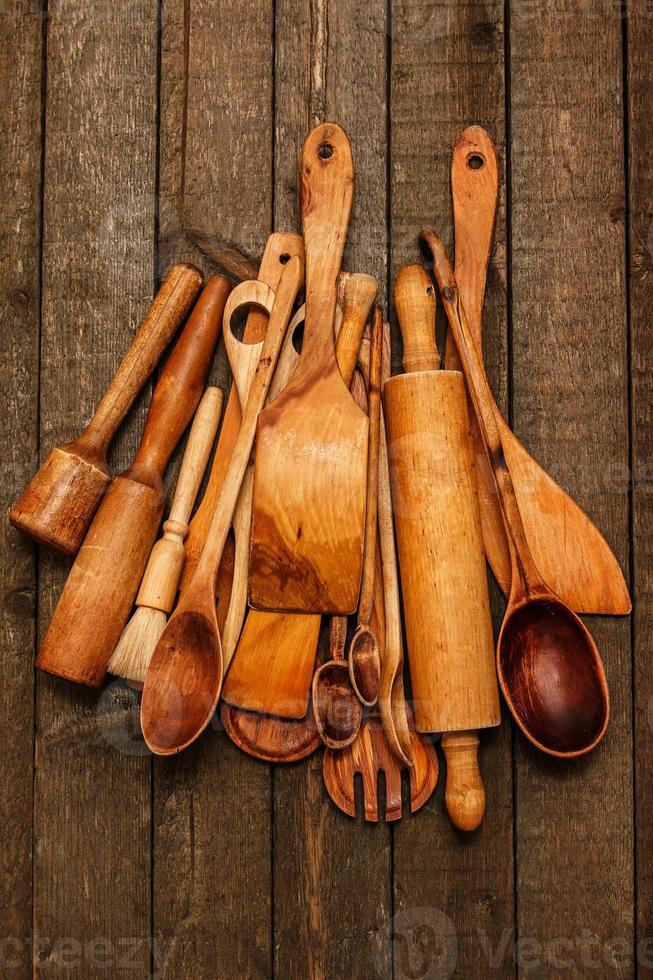 utensilios de cocina de madera foto