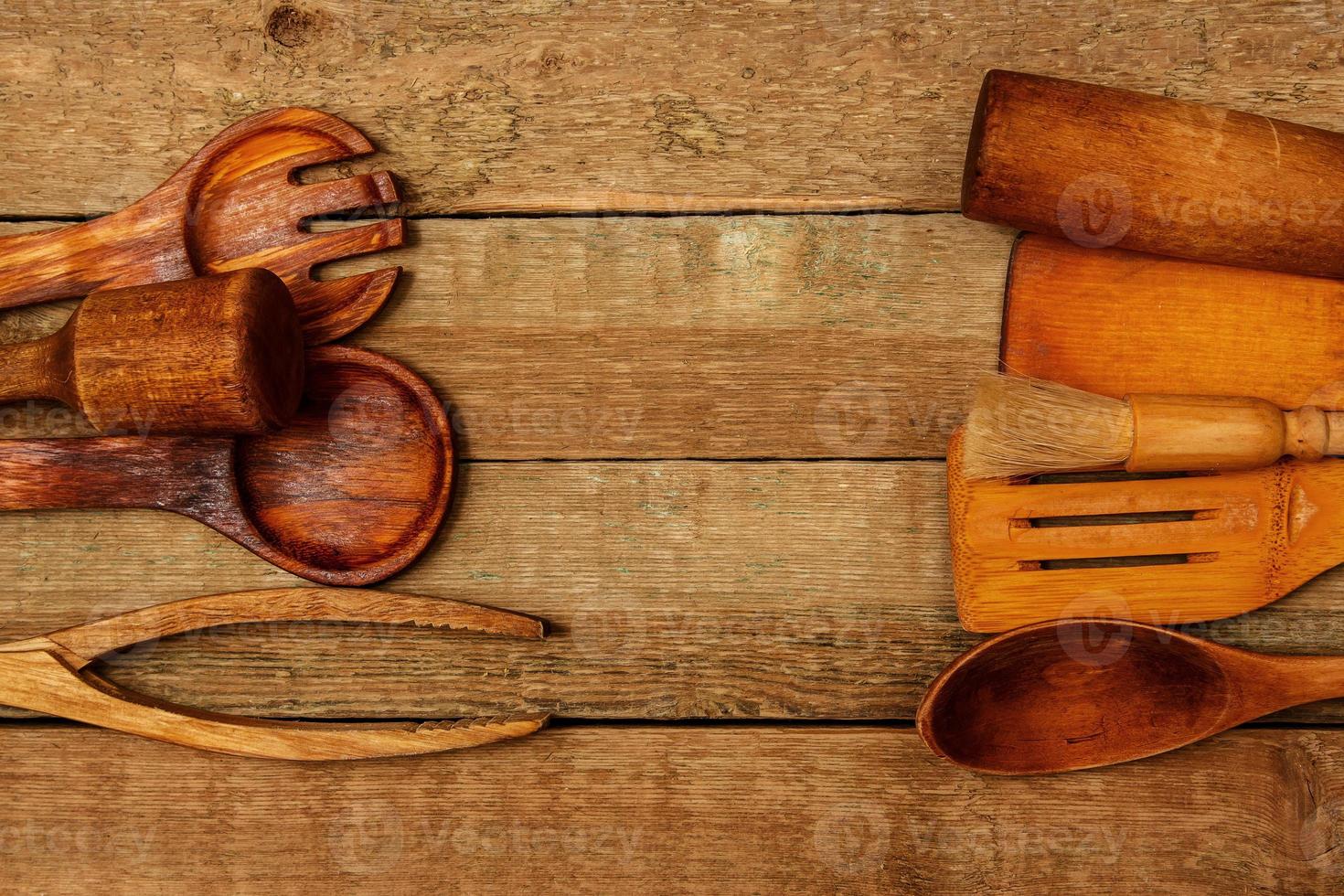 Wooden kitchen utensils photo