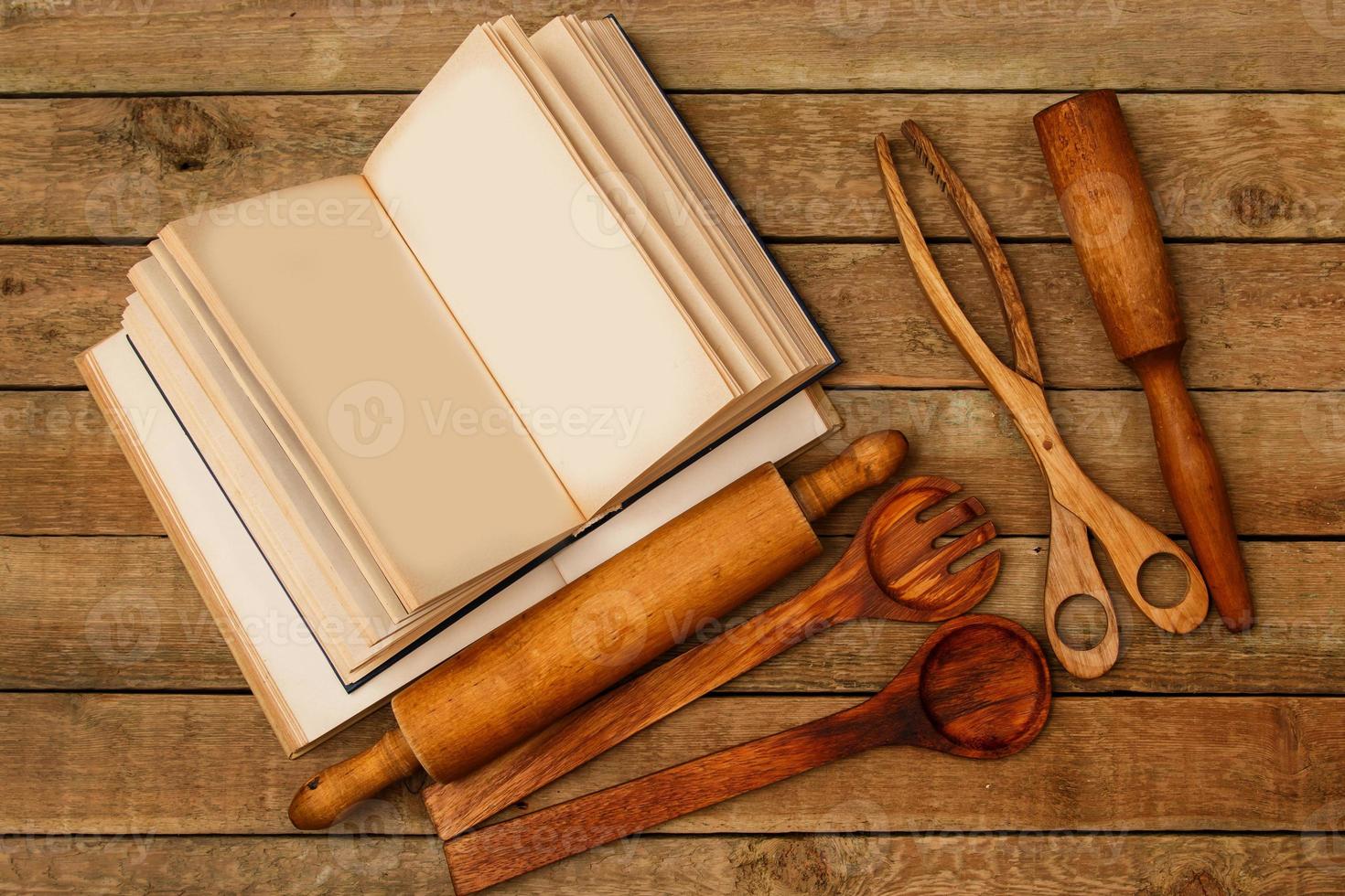 Wooden kitchen utensils photo