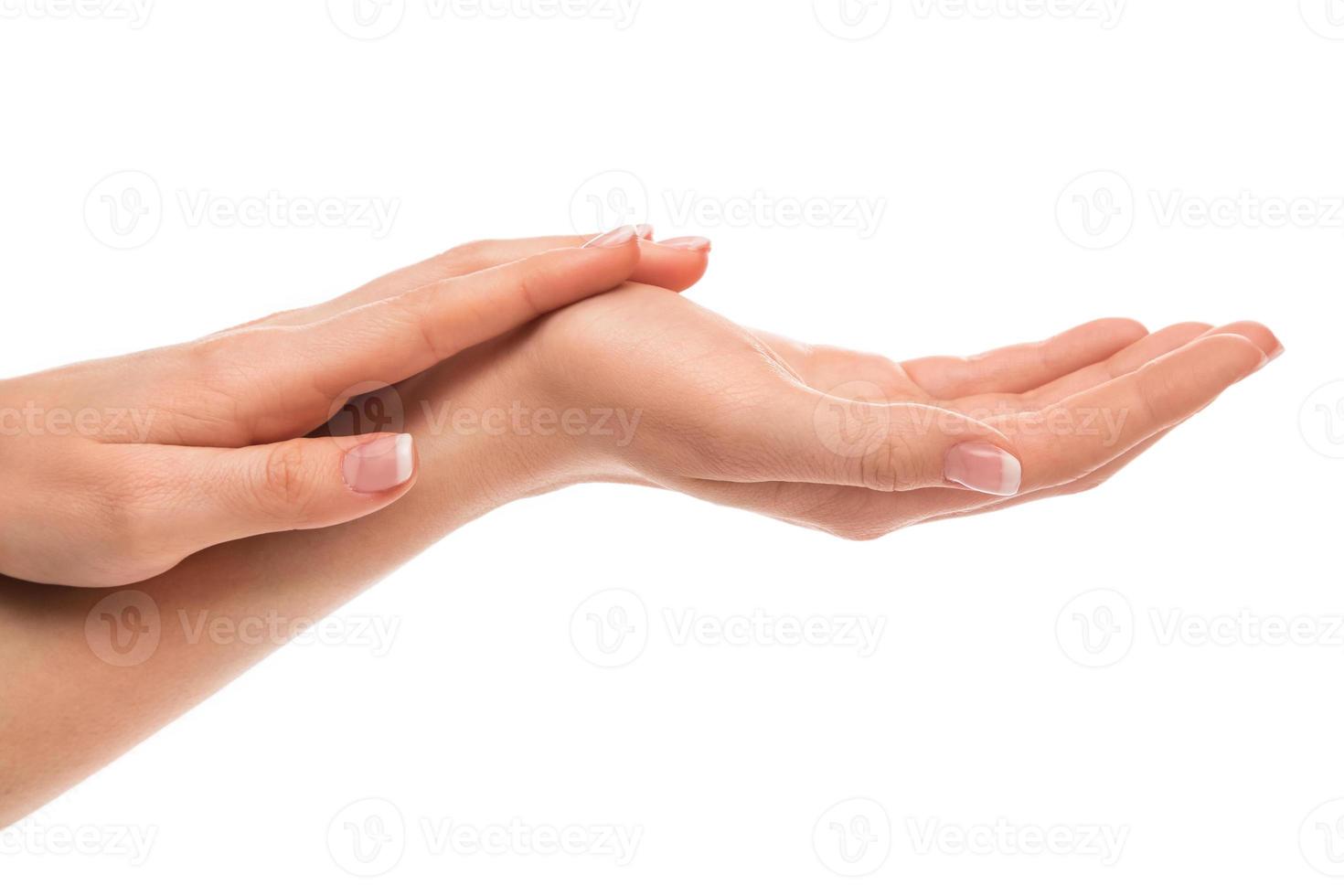 Hands with french manicure photo