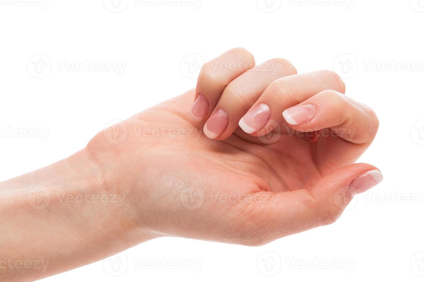 Hand with french manicure photo