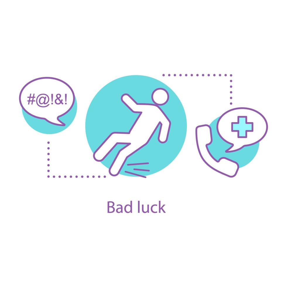 Bad luck concept icon. Injury idea thin line illustration. Misfortune. Vector isolated outline drawing