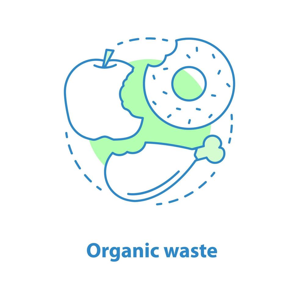 icono del concepto de residuos orgánicos. abono alimentario. idea de clasificación de basura ilustración de línea delgada. dibujo de contorno aislado vectorial vector