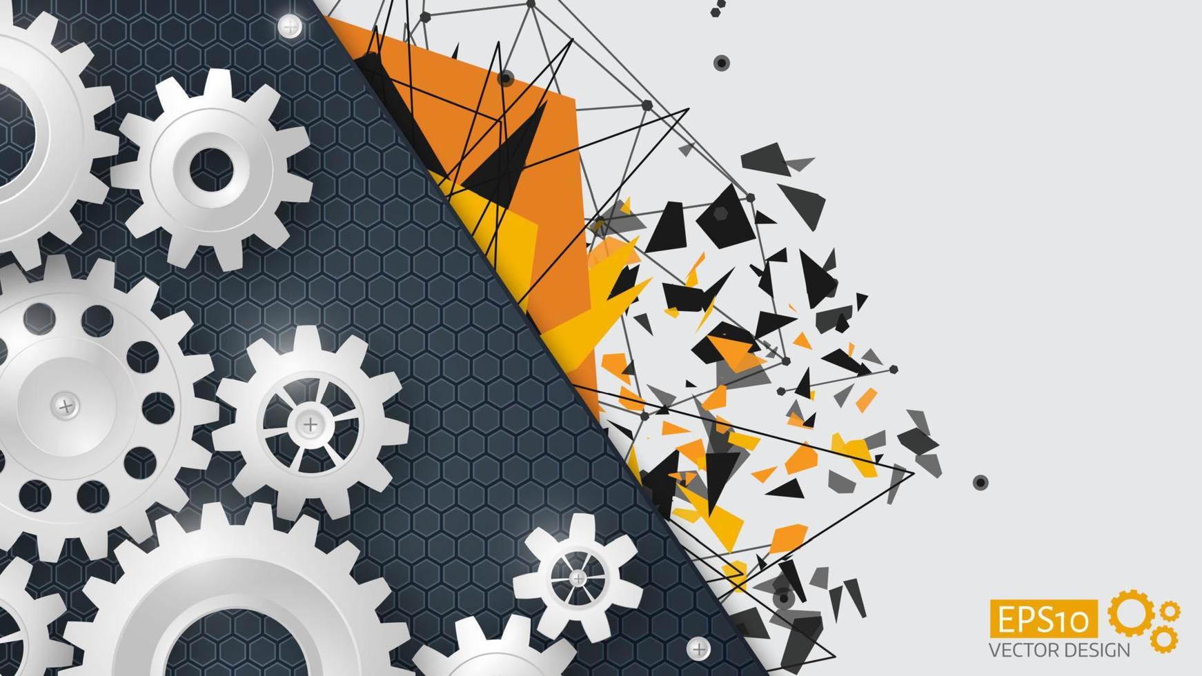 Vector illustration gear wheel and circuit board