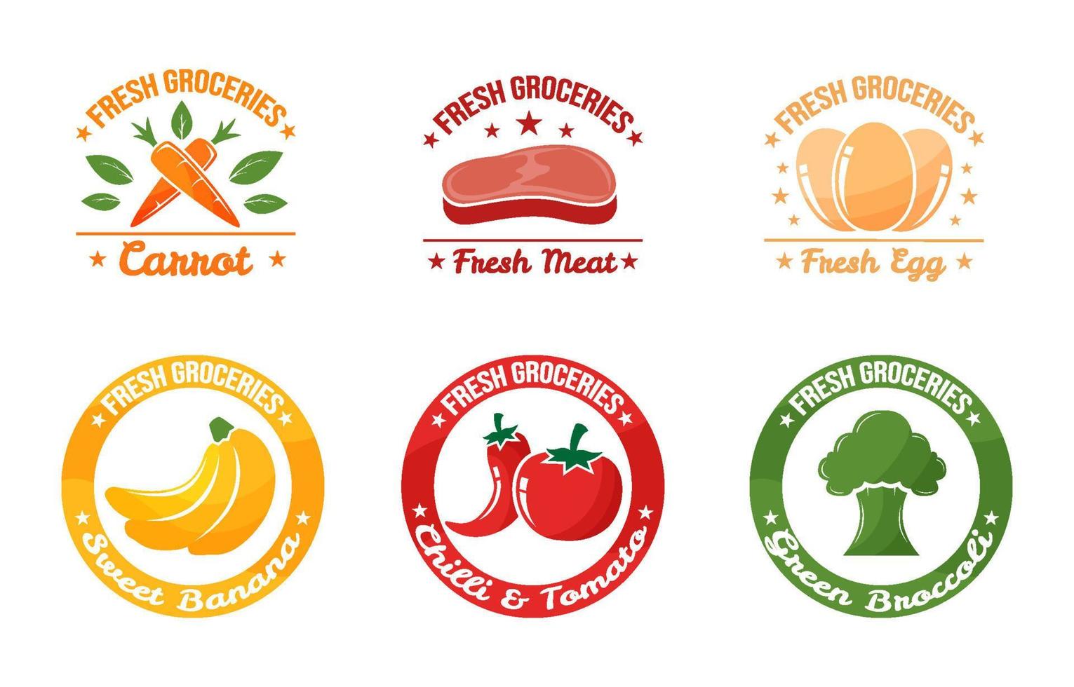Fresh Groceries Logo Element vector