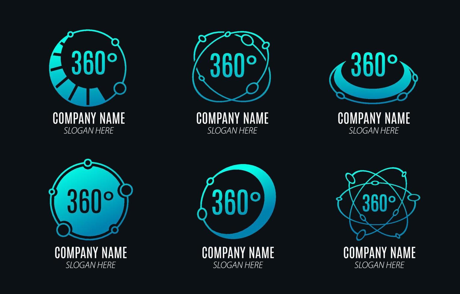 plantilla de logotipo de tecnología 360 vector