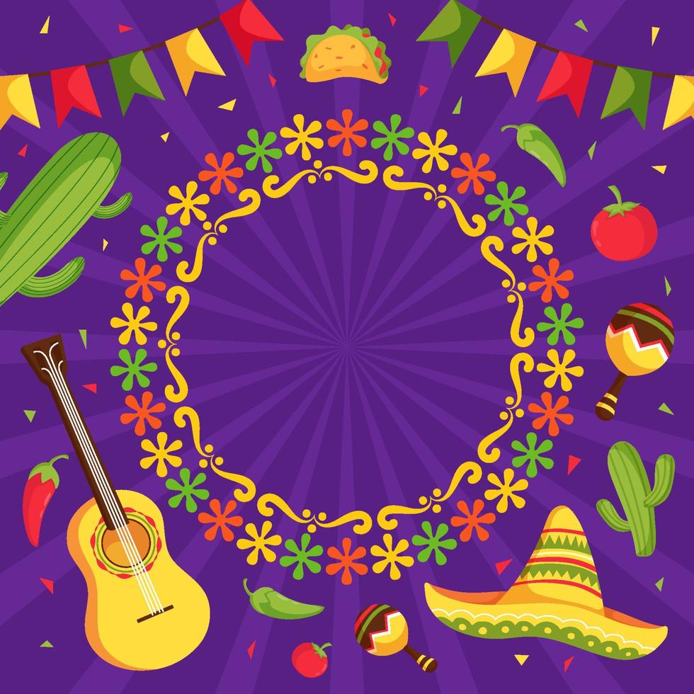 fondo de fiesta del cinco de mayo vector