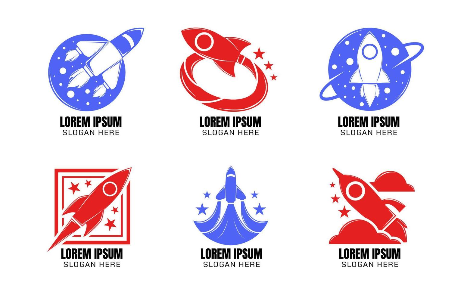 Business Rocket Logo Set vector