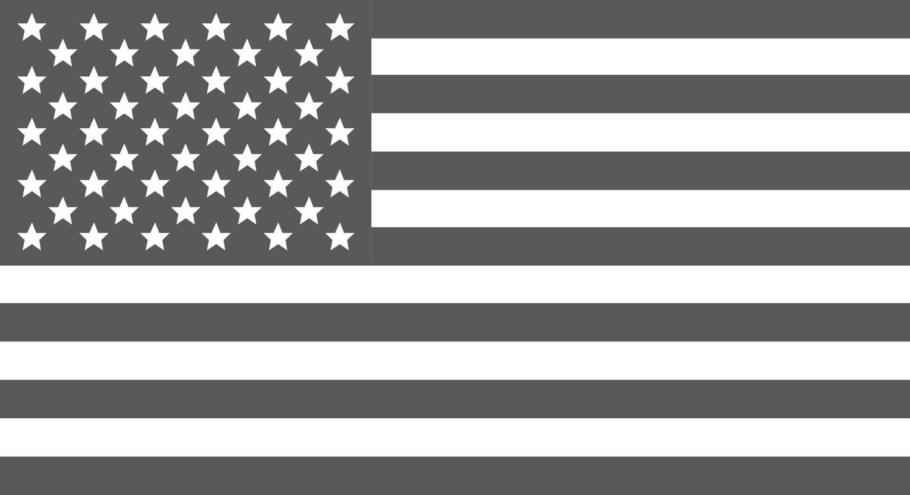 bandera de estados unidos en blanco y negro vectorial. símbolo de la bandera americana.icono para sitio web o aplicación móvil vector