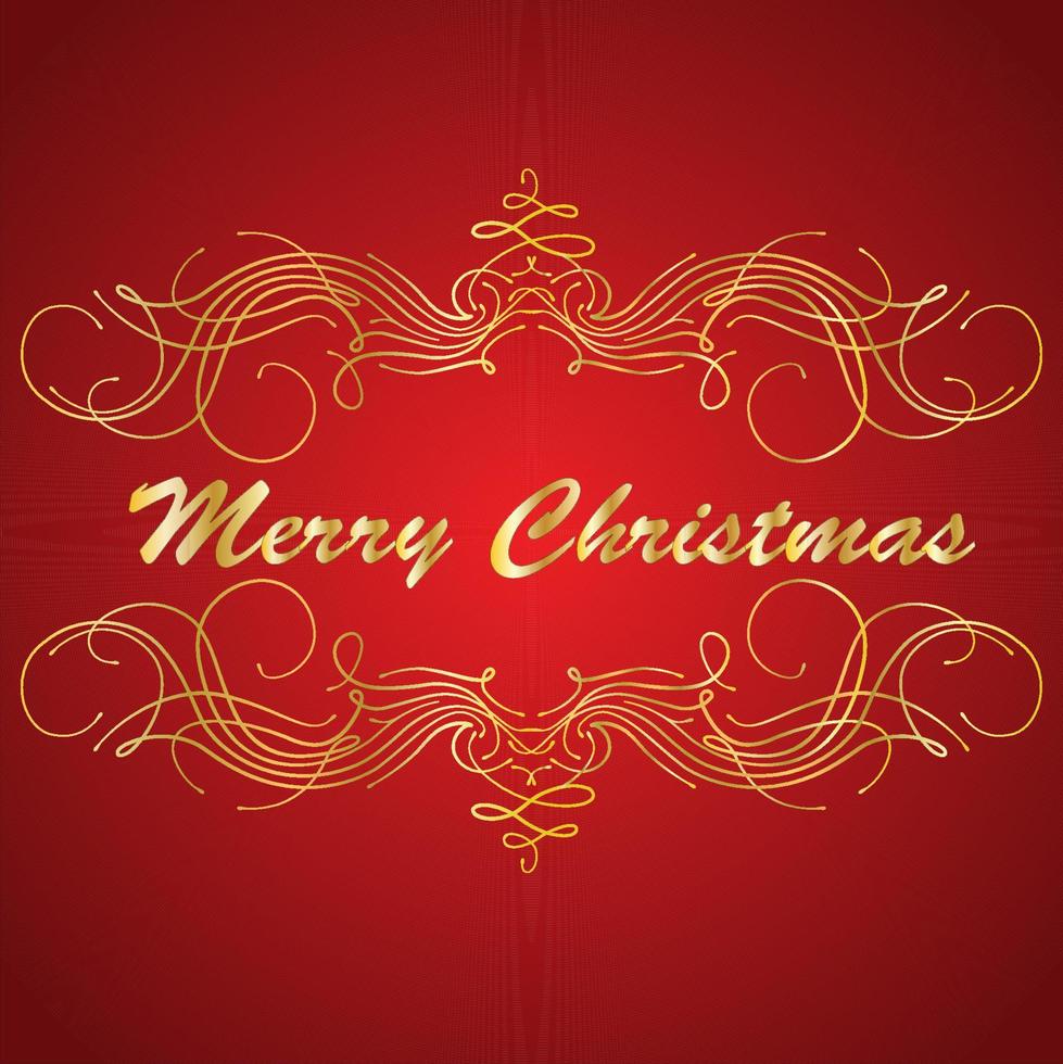 Christmas card. Golden lettering on snow background vector