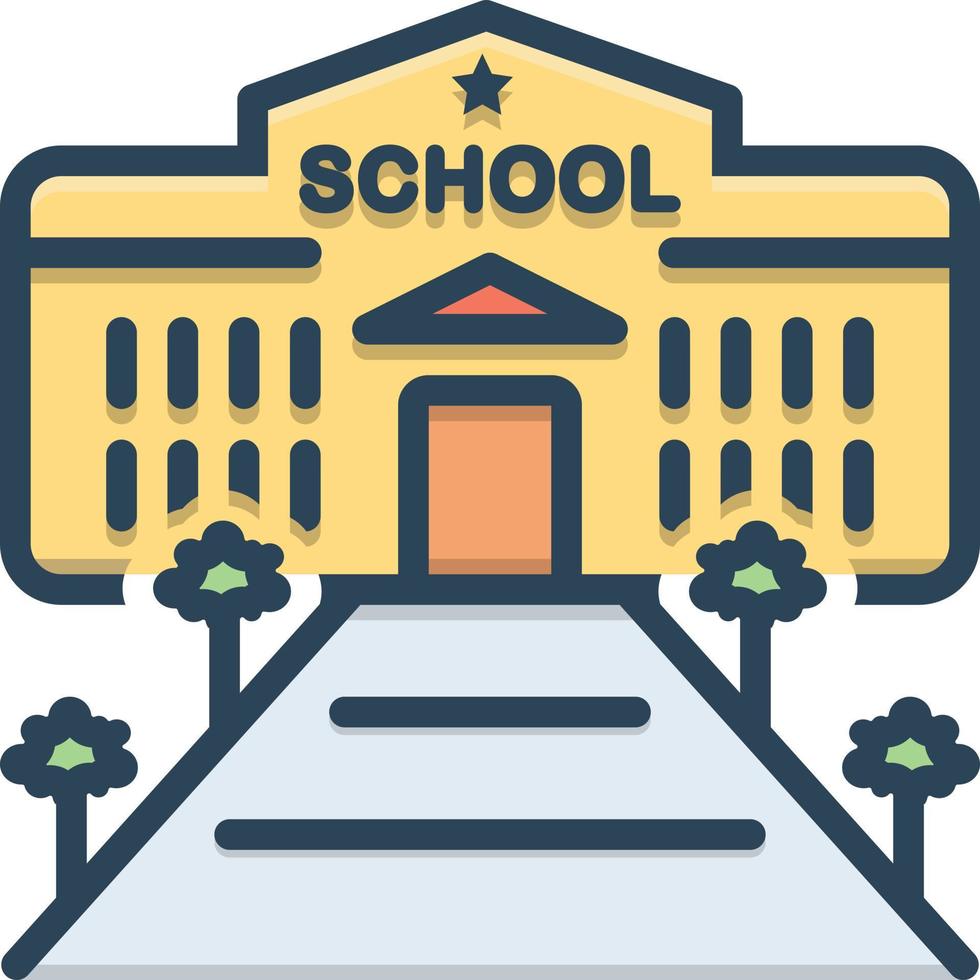 Colorful icon for school vector