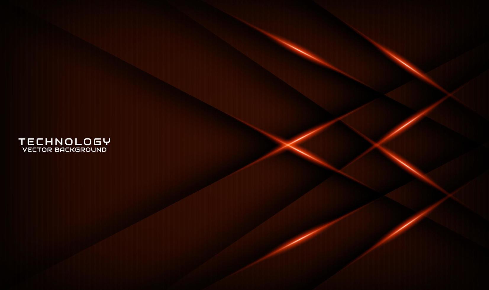 3D brown technology abstract background overlap layer on dark space with orange light effect decoration. Graphic design element future style concept for flyer, banner, brochure cover, or landing page vector