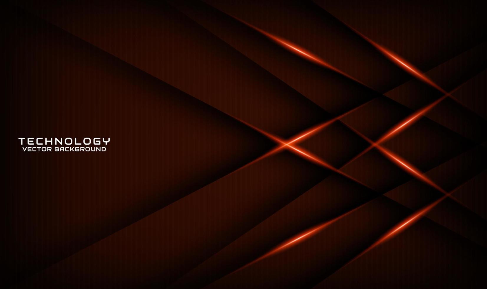 3D brown technology abstract background overlap layer on dark space with orange light effect decoration. Graphic design element future style concept for flyer, banner, brochure cover, or landing page vector