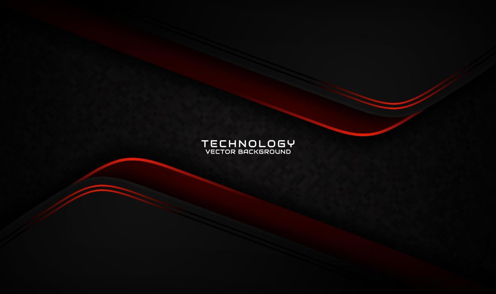 3D black technology abstract background overlap layer on dark space with orange light stripe effect decoration. Graphic design element future style concept for flyer, banner, brochure, or landing page vector