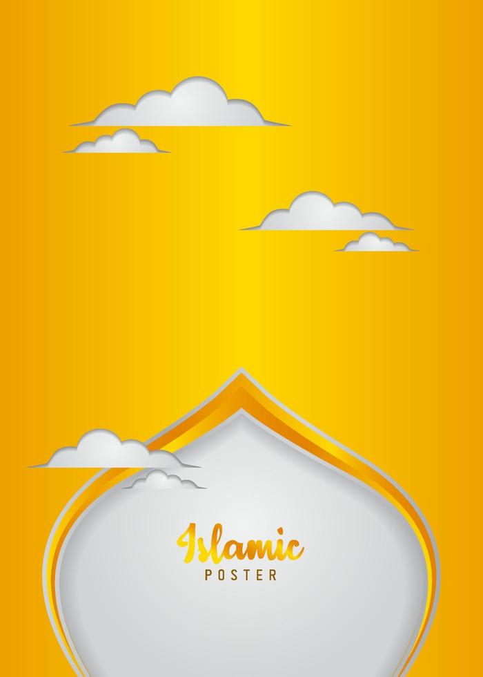 Realistic ramadan poster desgin gold Premium Vector