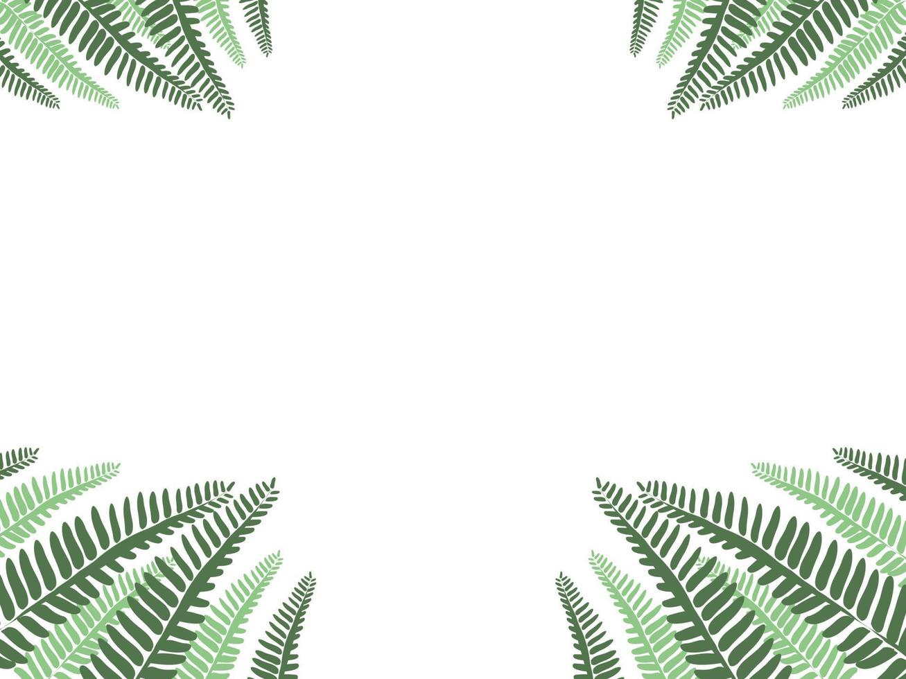 Green leaf vector with frame background