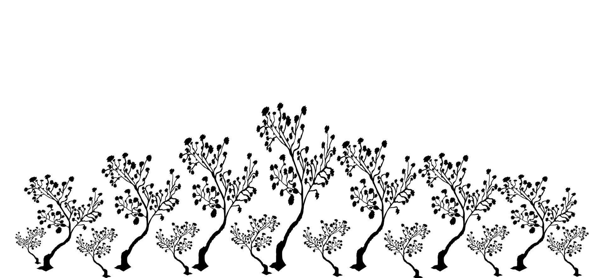 Beautiful flower Silhouette Pattern vector