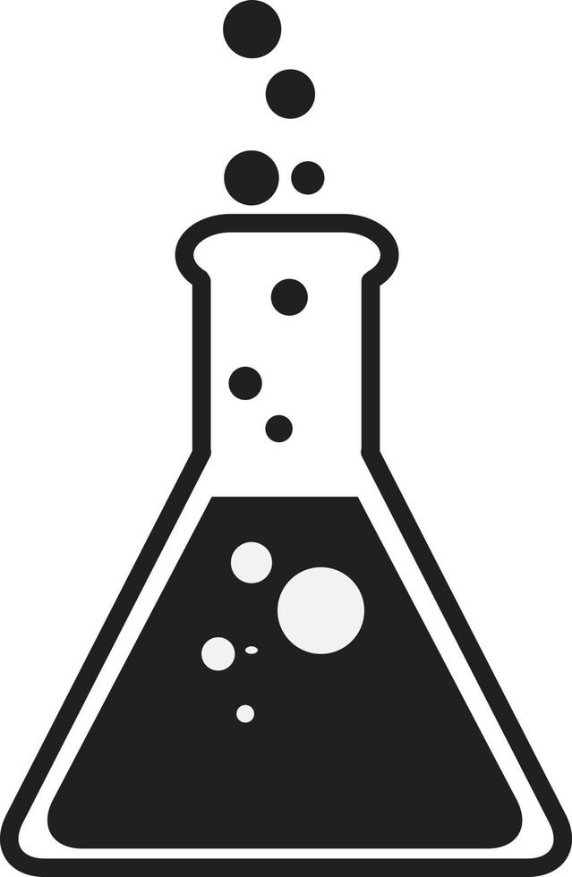 Black laboratory glass. Test tube icon. Test tube symbol. vector