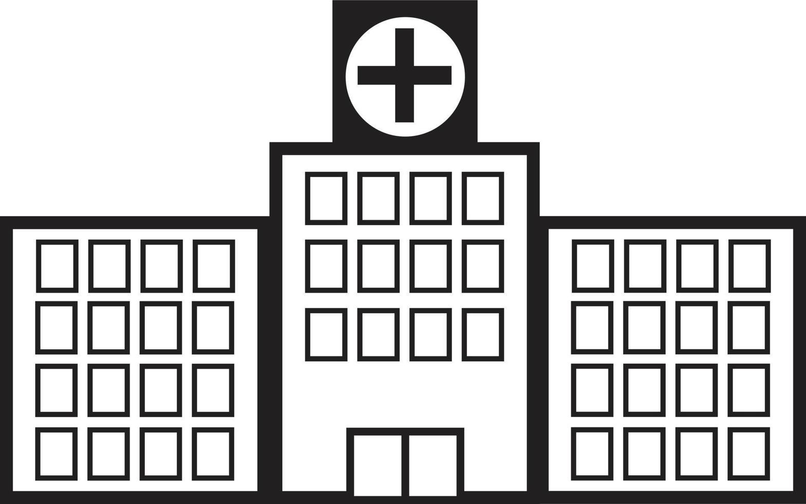 icono de hospital signo de hospital símbolo de la clínica. signo de hospital médico. vector