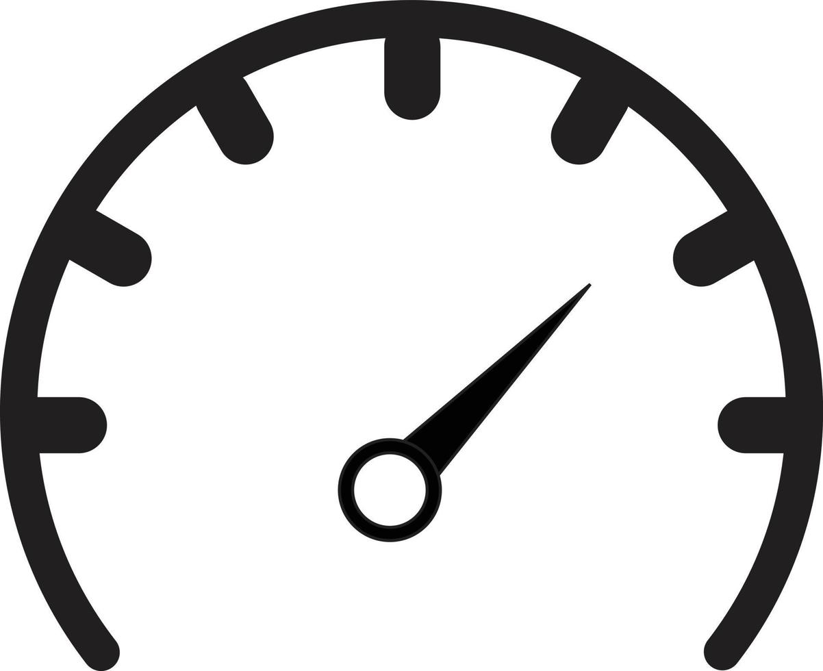 speedometer icon. speedometer sign. performance measurement symbol. tachometer sign. vector