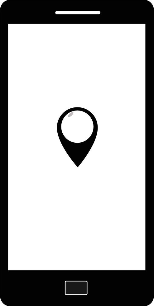 location pin icon in phone. gps phone. mobile location apps icon. vector