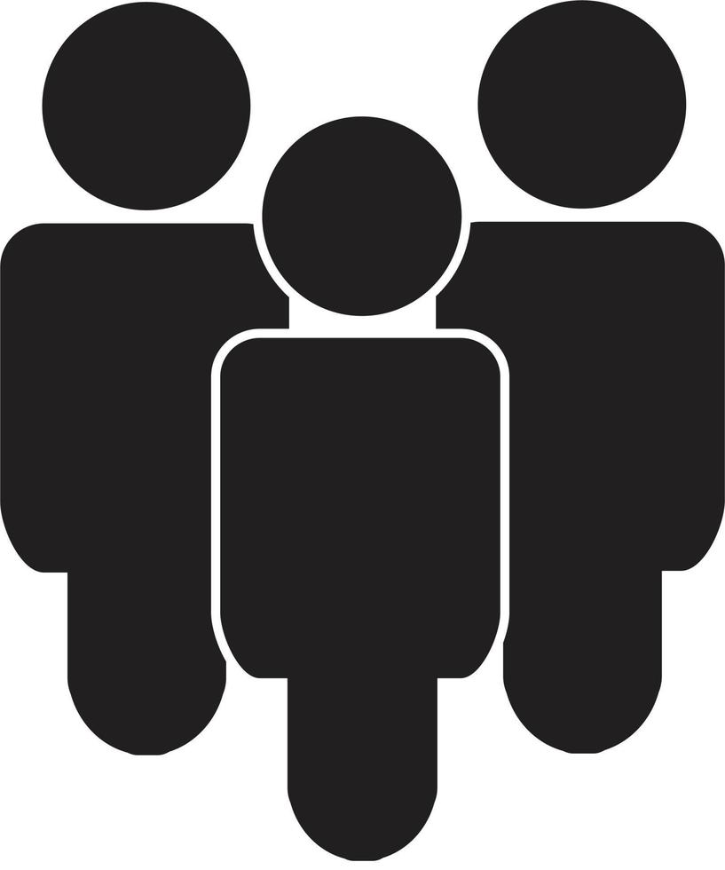 icono de personas de grupo gris. signo masculino del equipo. símbolo de perfil humano de red. vector