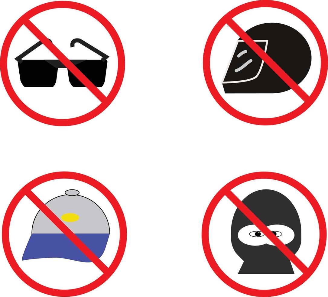 The security precautions to shop. Simple Security and Business icons. prohibition sign. vector