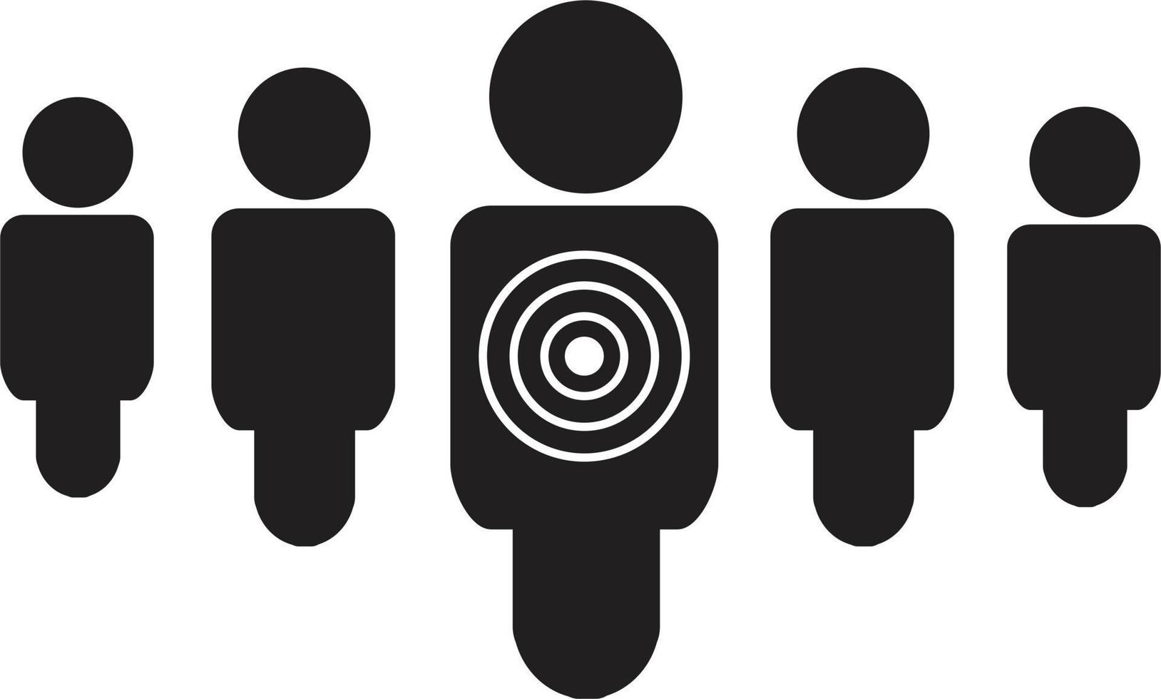 personal targeted consumer marketing icon. target users sign. marking targeting symbol. vector