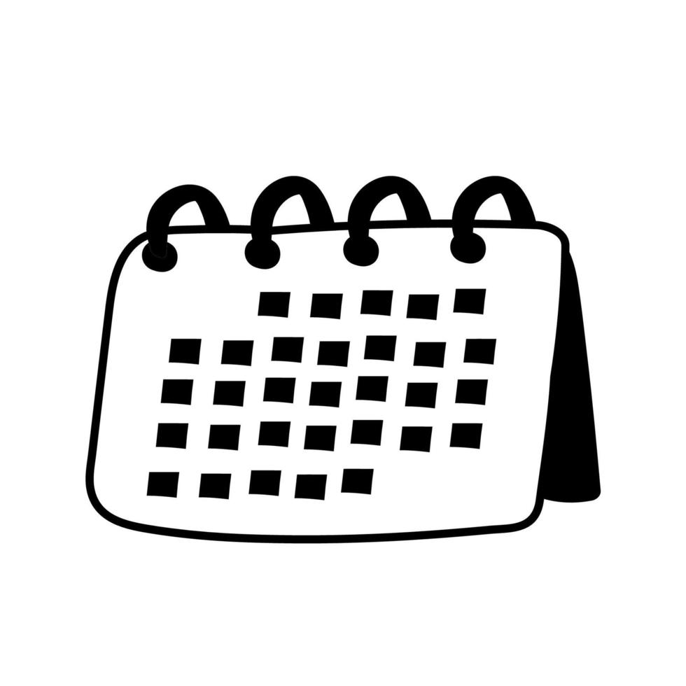 Hand drawn doodle menstrual calendar vector illustration