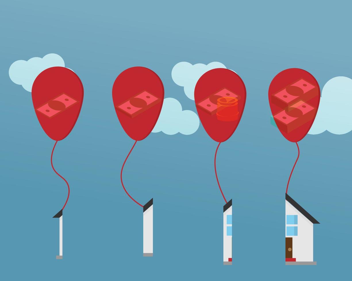 A balloon payment for house loan to pay large amount at the final payment vector