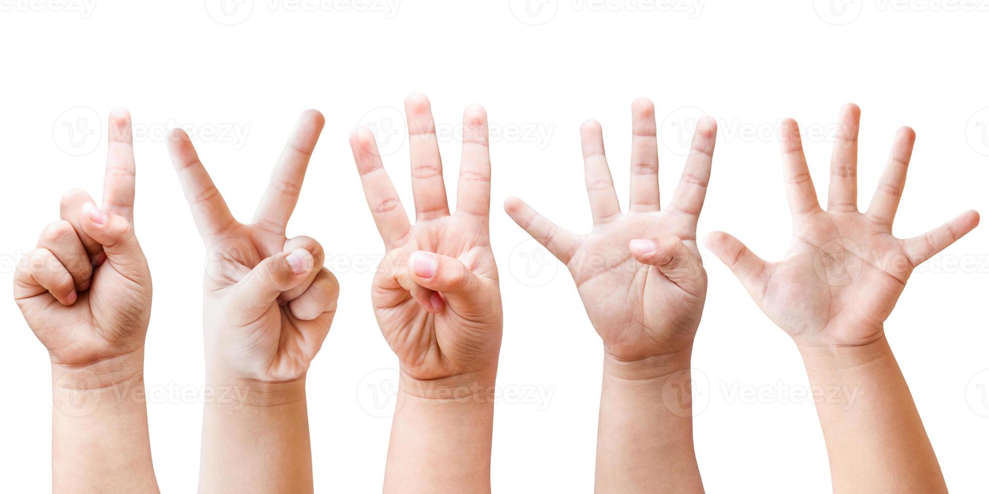 Child's hands many gesturing photo