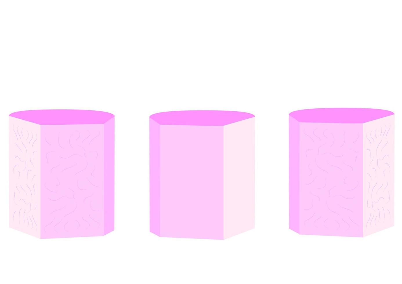 Set of outline silhouette pouffe, padded stool, ottoman. Isometric flat style. vector
